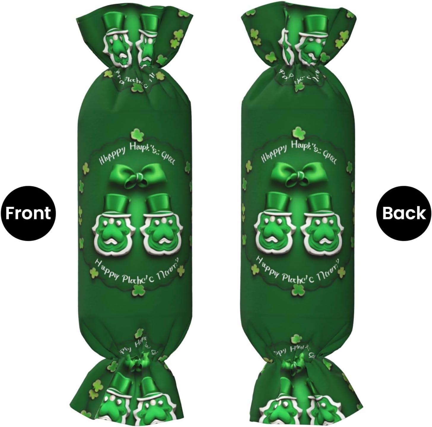 Happy St. Patrick's Day Print Candy Cylindrical Comfortable Pillow Throw Pillows Home Decor Easy Maintenance