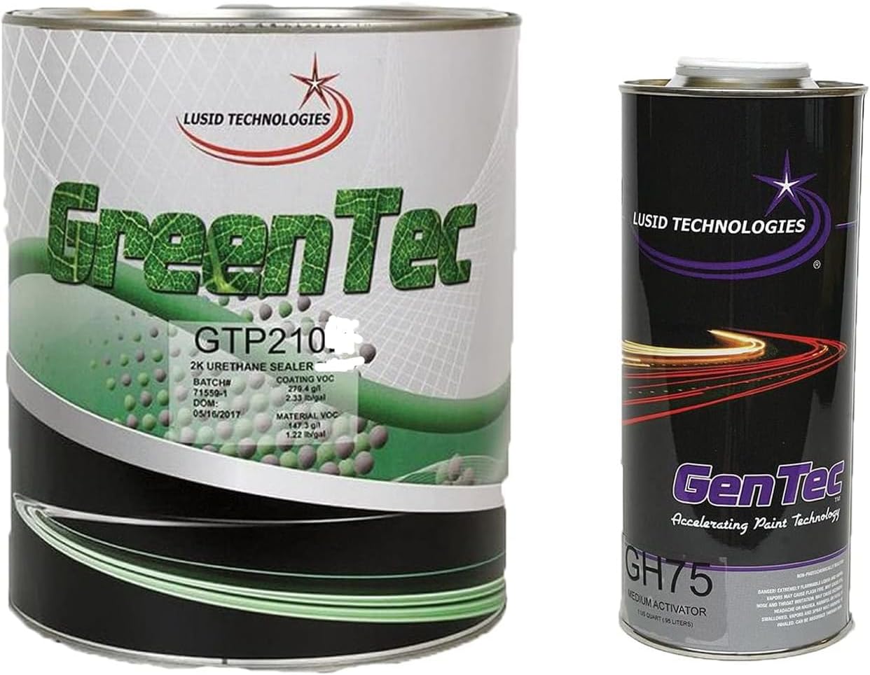 GreenTec Gentec Automotive High Build 2K Urethane Primer Sealer Gray Gallon Kit, Fast Dry, Easy Sanding, Activator is included