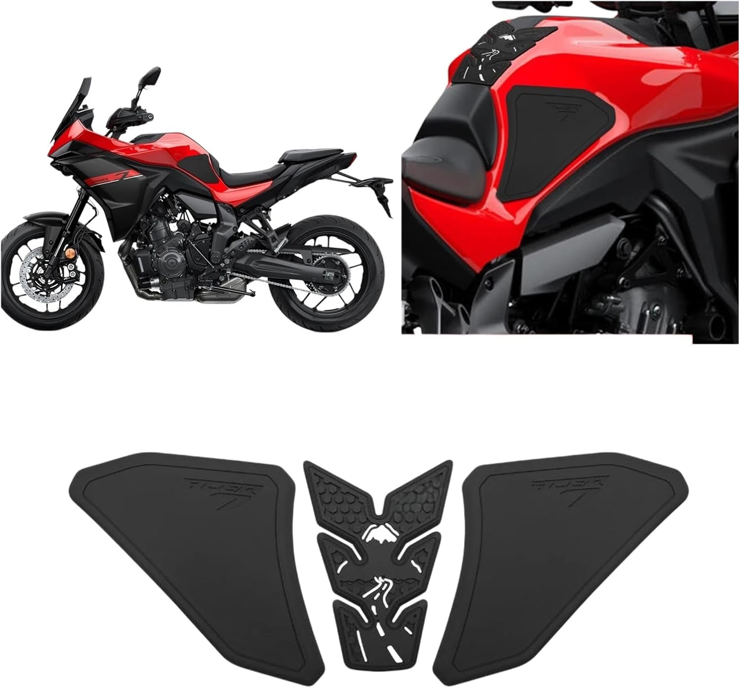 Motorcycle Tank Sticker Motorcycle Accessories Non-Slip Side Fuel Tank Stickers Pad Rubber Protection for YA&MAHA Tracer7 / GT 2025.
