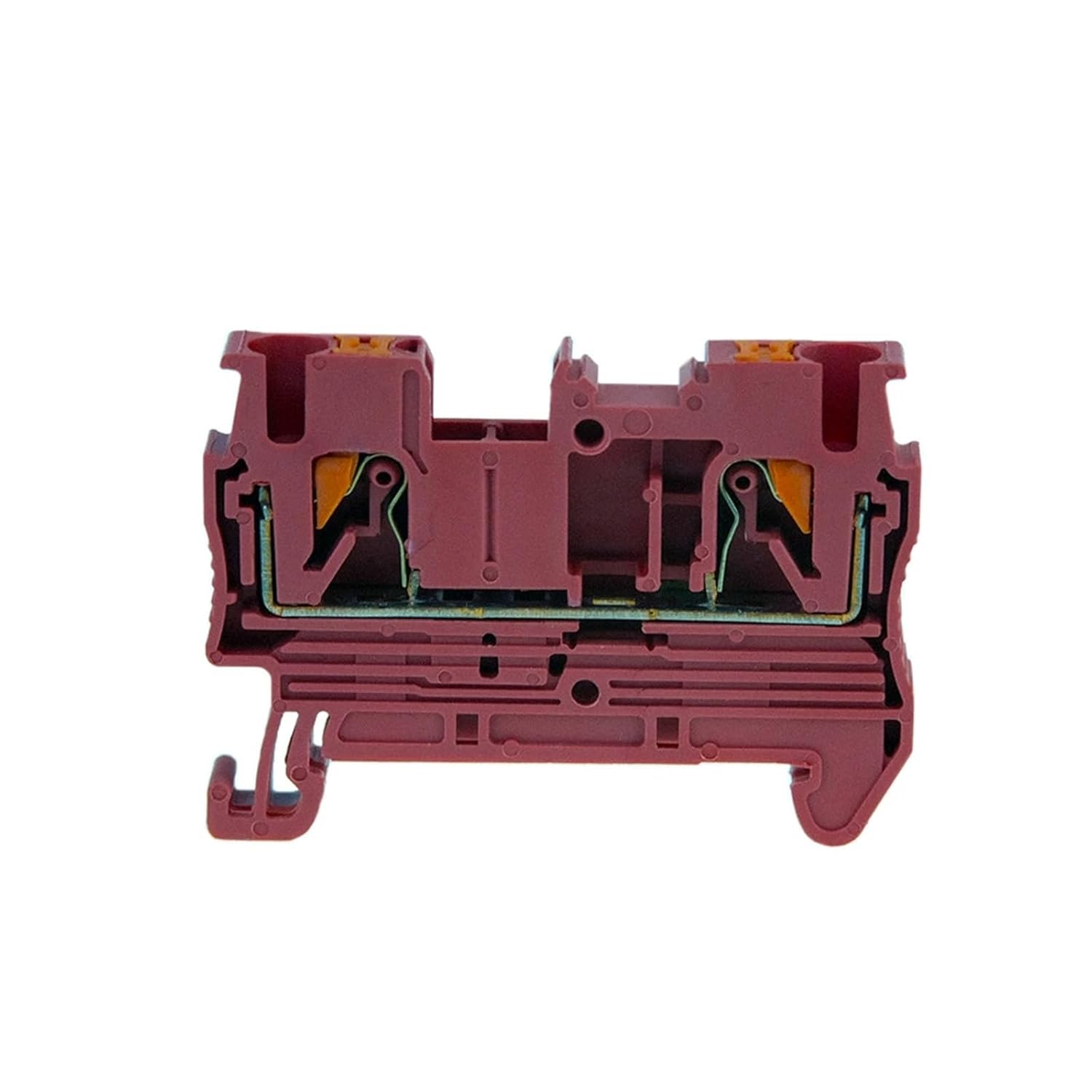 10pcs Din Rail Terminal Block PT-2.5 Push in Terminal Connector Spring Screwless Electrical Wire Conductor PT2.5 Wire Connector(Red)