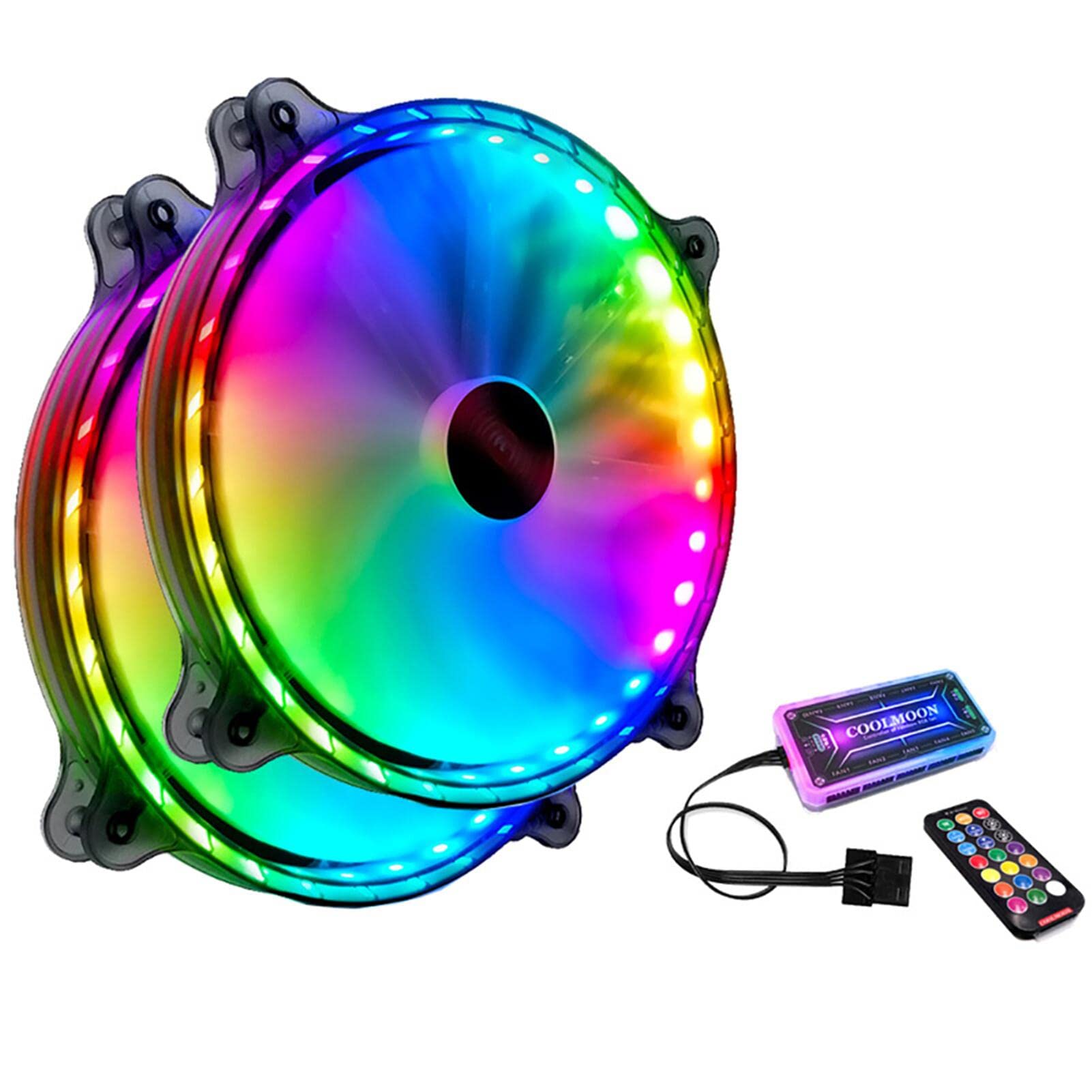 Buy Fiacvrs RGB Fans,CPU Cooler,200mm RGB Case Fans,2 Pack 32 LED Beads