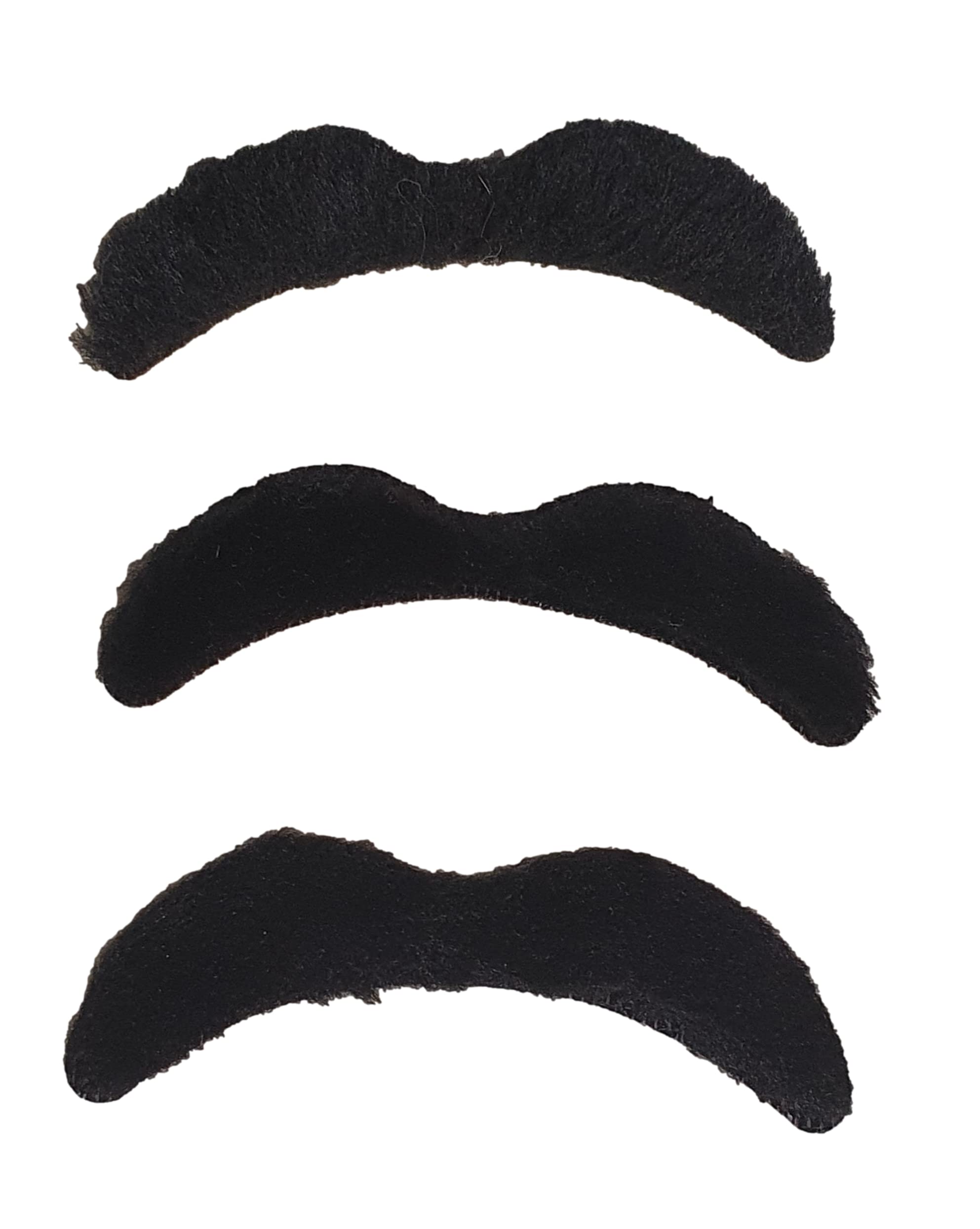 Fat-catz-copy-catz 3x Children's Fun Black Fake Moustaches, Unisex Perfect for Fancy Dress - Stick On