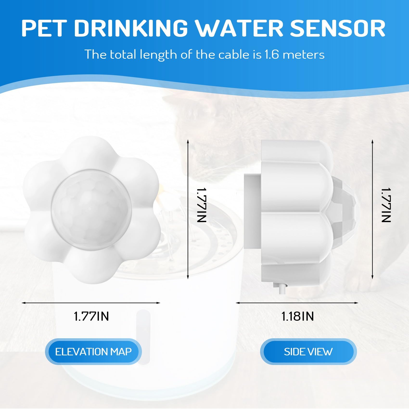 Sensore di Movimento Intelligente Distributore di Fontane per Cani e Gatti Rilevatore di Accessori per Animali Domestici Universale USB a Infrarossi Intelligente