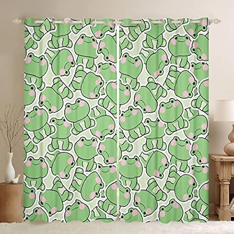 Homewish Cute Frog Window Curtain Set Cover