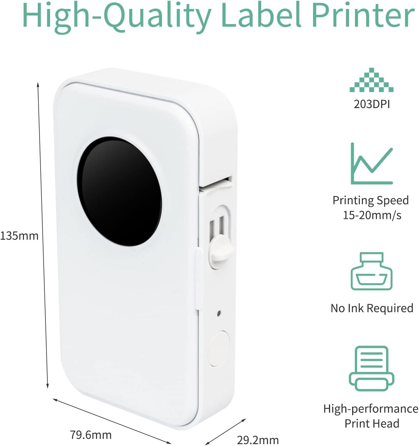 TOUISEDGI AIMO D35 printer with a mobile phone showing Bluetooth connection interface.