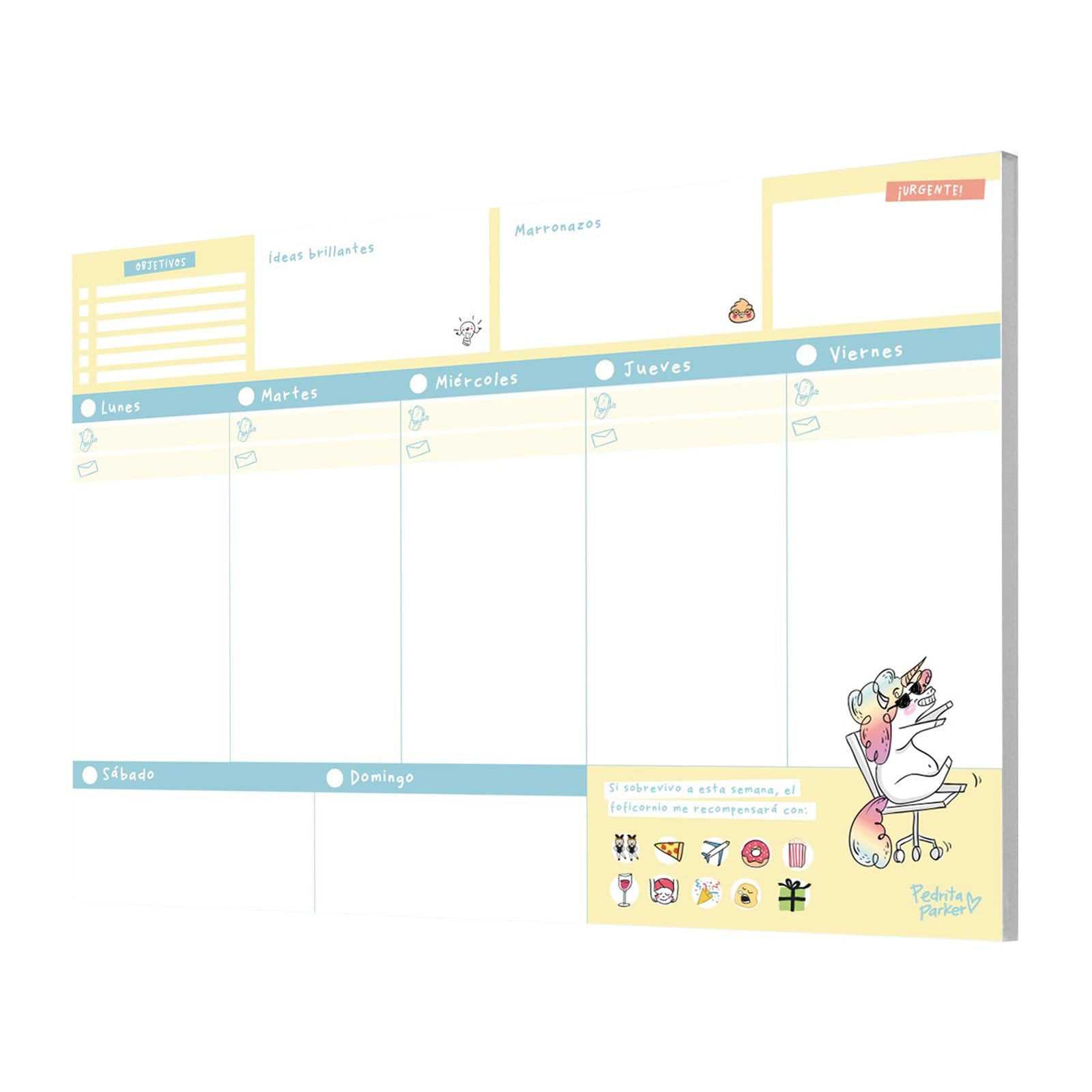 Planificador semanal Pedrita Parker A4, Foficornio - Weekly planner en Español Sin Fecha: Organizador semanal [52 hojas de Alto Gramaje]