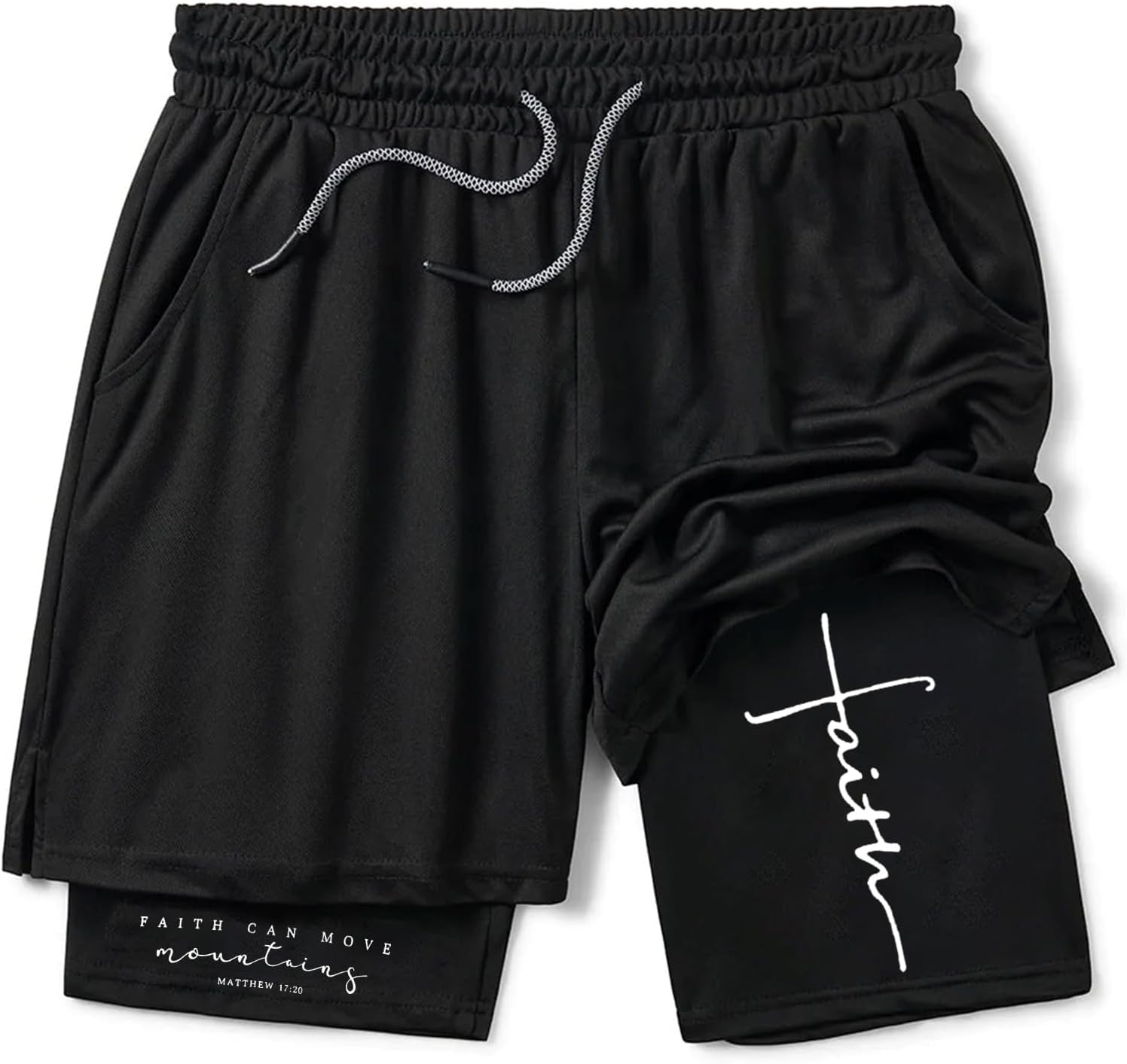 OEBLD Mens Athletic Shorts 2-in-1 Gym Workout Running 7'' Shorts with Towel Loop