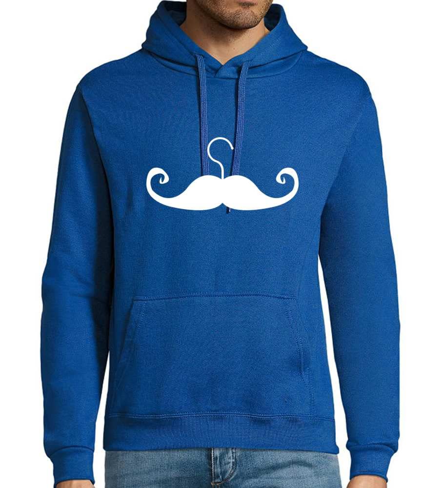 Wąsy wieszak na ubrania dla mężczyzn z kapturem bluza z kapturem, niebieski Royal, 4XL