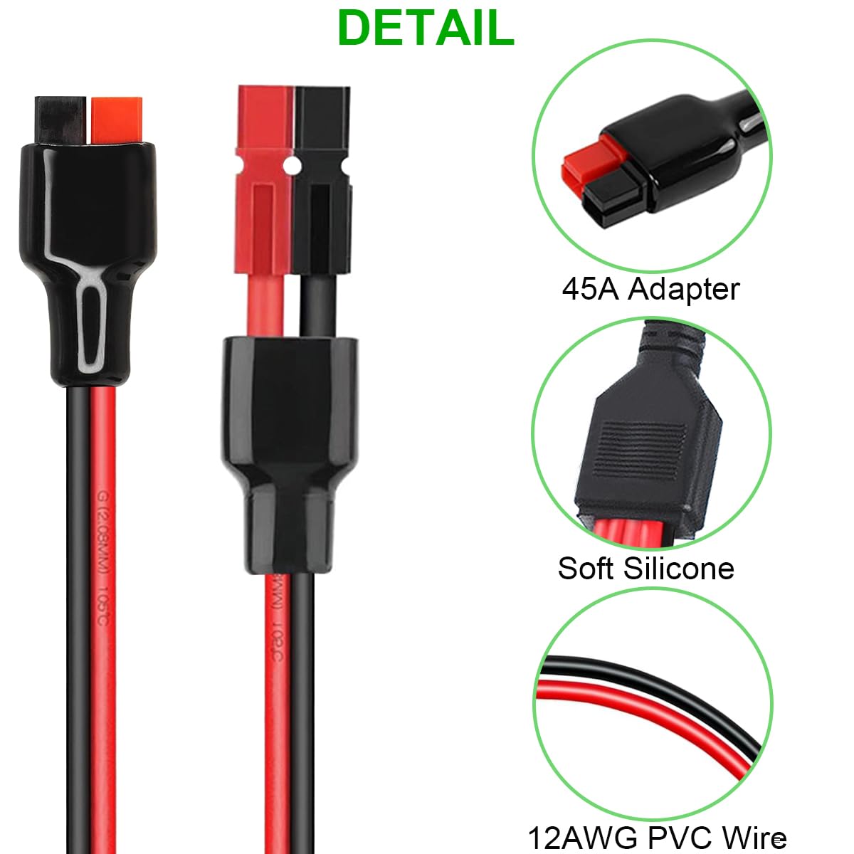 do Anderson Y Złącze kabla rozdzielacza 1 do 4 45 A Panel słoneczny Przedłużacz do ładowarki do GZ Jackery Power Pole Port RV Solar Elektrownia Elektrownia