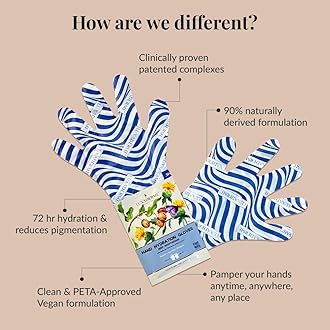 LuxaDerme Deep Moisturizing Hand Hydration Gloves with Safflower Oil, Allantoin and Star Anise, 15ml