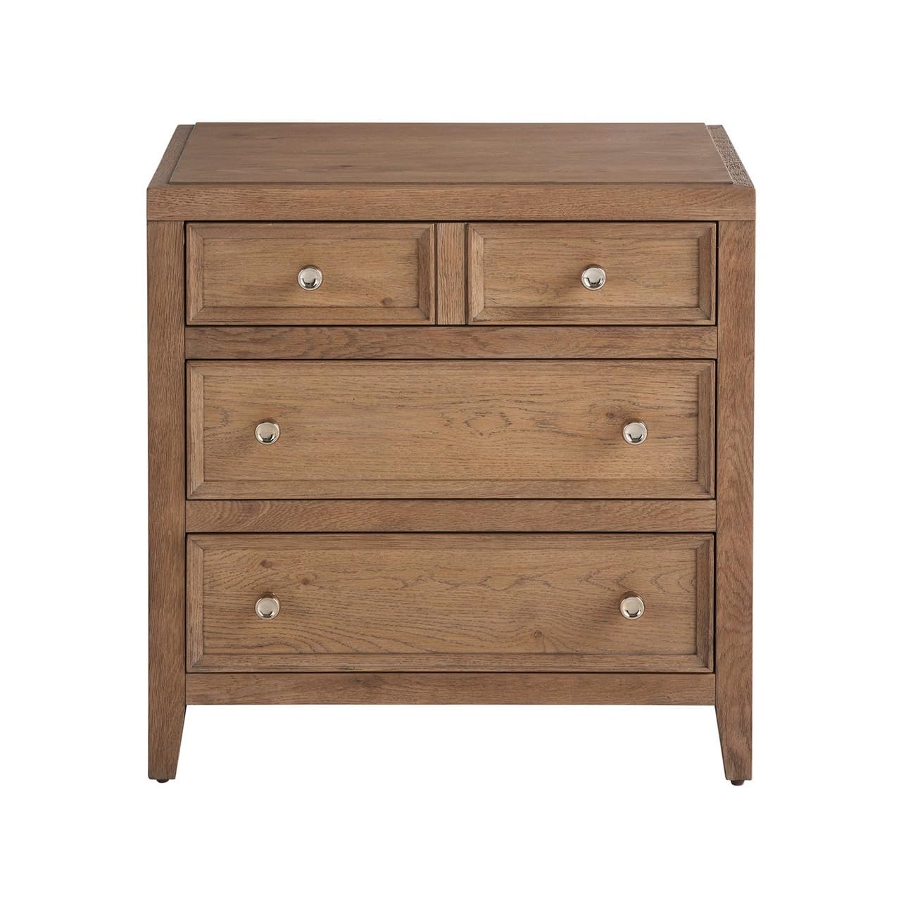 TGF Furniture Store 4-Drawer Wooden Chest – Contemporary Bedroom Storage Cabinet in Oak Finish – Modern Dresser with Silver Knobs for Living Room, Entryway, or Office-image-3