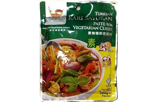 Tean's Gourmet Malasia Traditional Cuisine Tumisan Kari Sayuran Pasta para curry vegetariano 7 oz - total de 6 unidadesL8
