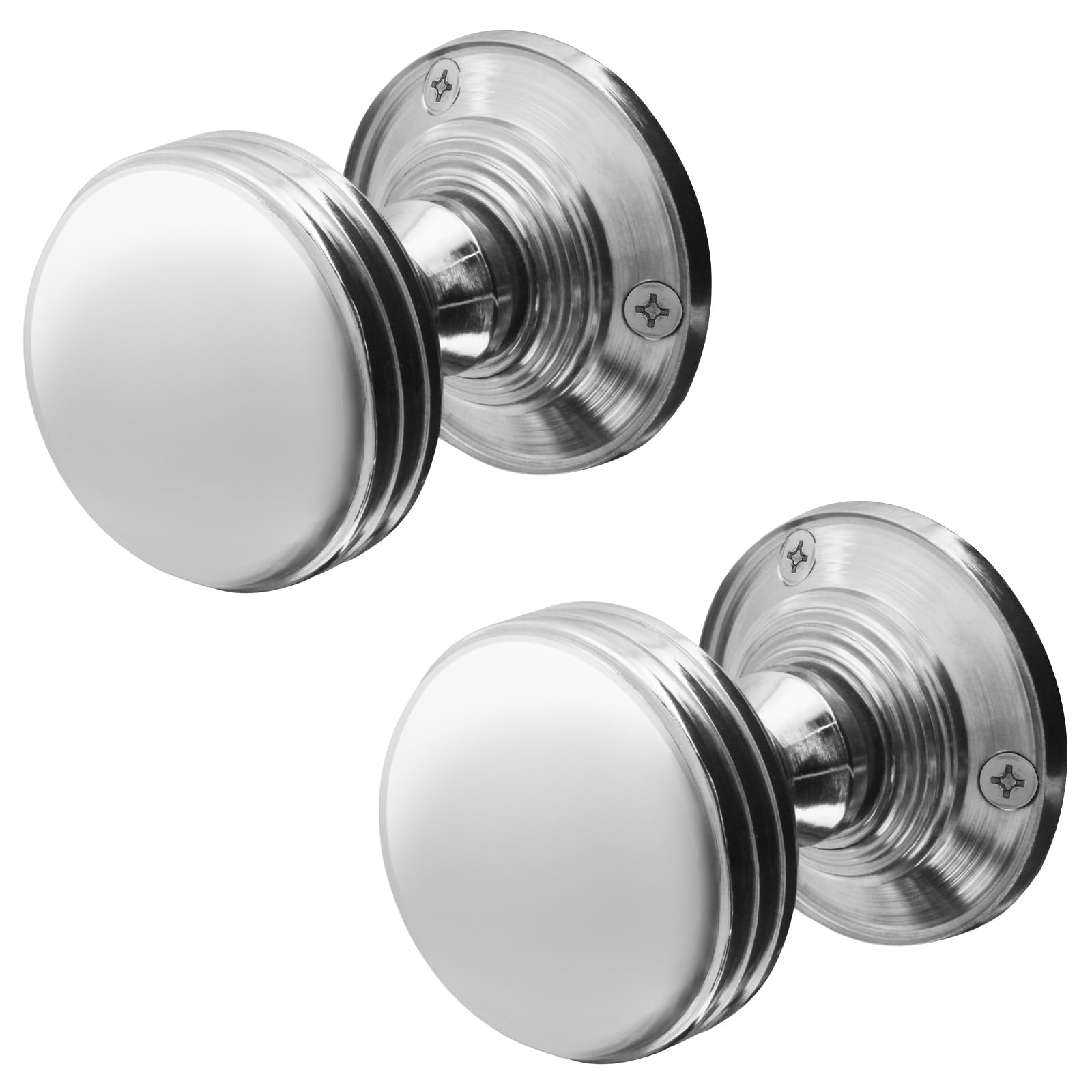 EAI Lined Door Knobs Polished Chrome | 1 Pair of Mortice Knobs (55mm) for Internal Doors