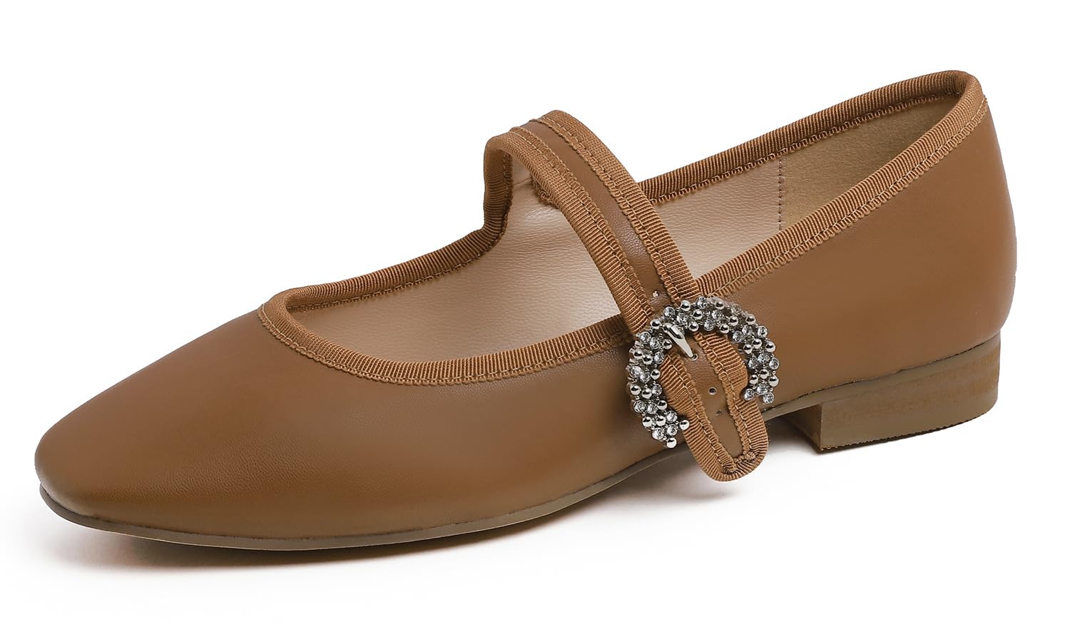 Zapatos planos de punta cerrada estilo bailarinas Mary Jane transpirables 6