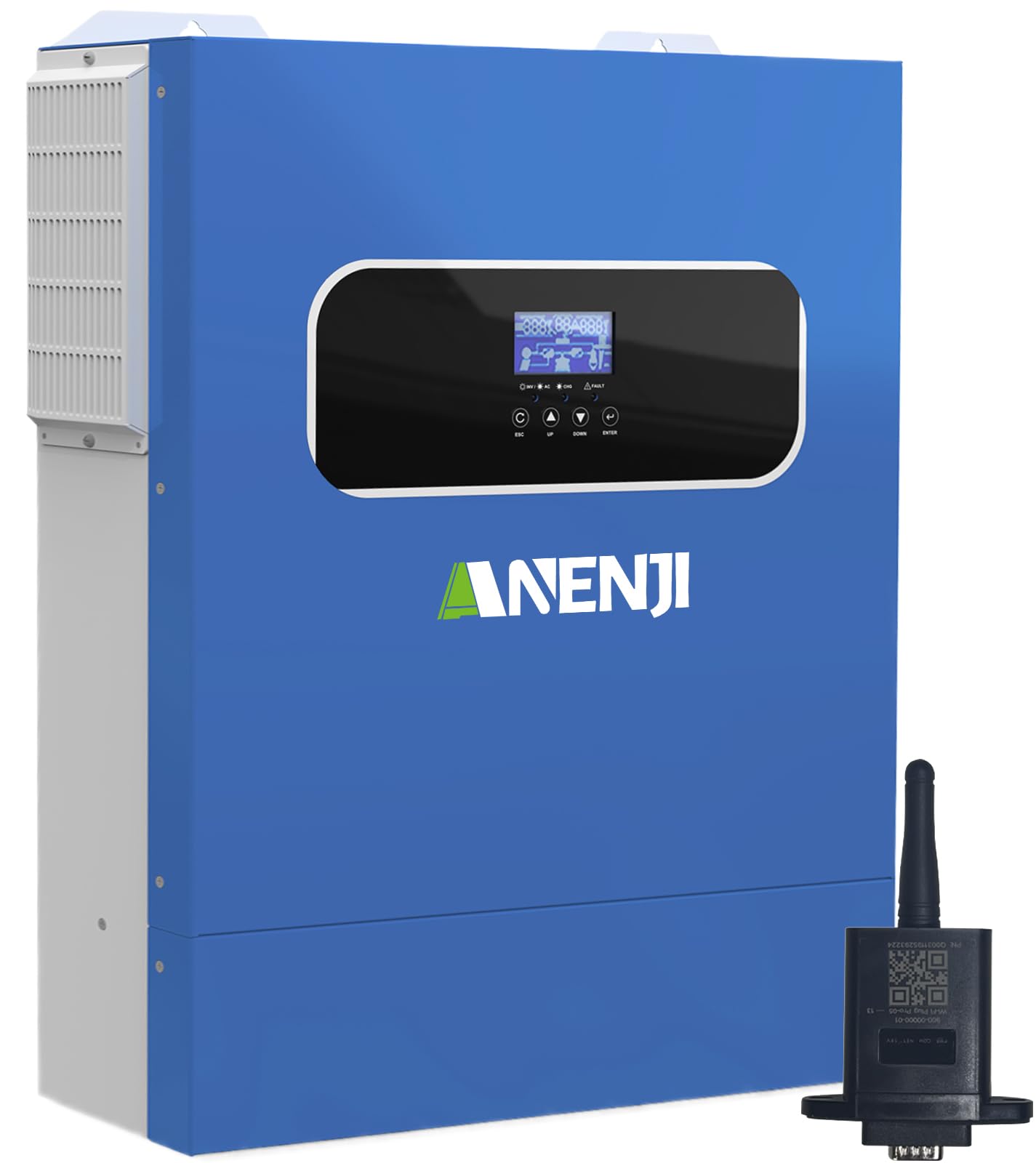 11KW Inverter ibrido 48V, 2 Ingressi FV, Funziona Senza Batteria, Inverter a Onda Sinusoidale Pura (WiFi/BMS), FV 60-500VDC, In Grado Di Immettere Energia In Rete, Con Modulo WiFi