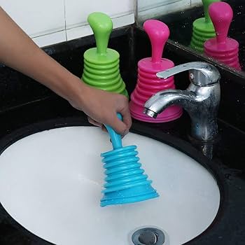 Vroxy Multi Use Sink Blockage Drain Blaster Pump Plunger - Sink Blockage Cleaning Remover Tool - Drain Dredge Tool (Random Color