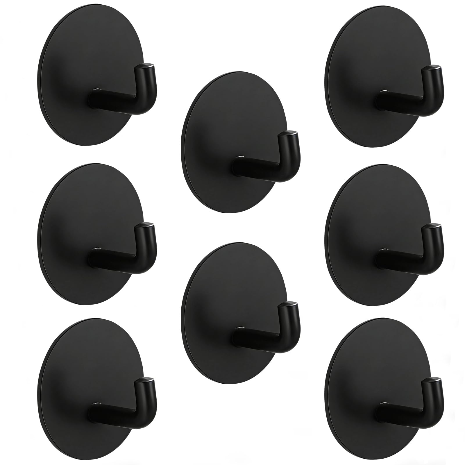 Paquete de 8 ganchos de pared, ganchos adhesivos para colgar toallas/abrigos, ganchos adhesivos de acero inoxidable para puerta de baño, cocina, impermeable, resistente al óxido, colgar 15