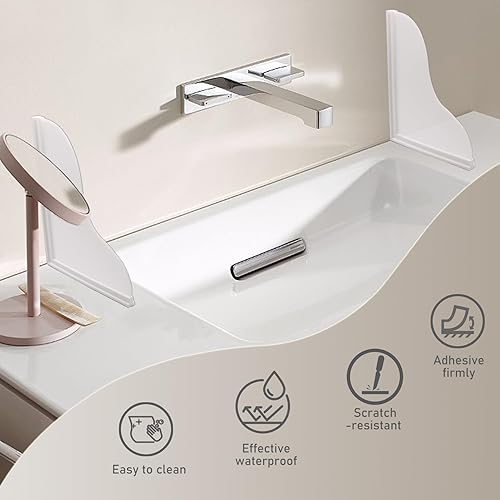 Miniatura 9 de Kit de protección contra salpicaduras de ducha, protectores grandes contra salpicaduras para bañera, impermeables, autoadhesivos, protectores de