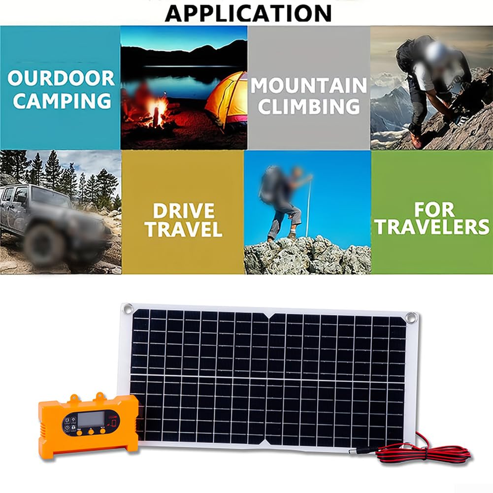 Ensemble de panneaux solaires monocristallins portables de 40 W avec contrôleur de charge rapide et port de type C pour le camping et la randonnée pour alimentation extérieure résistant aux