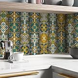😊Material: Nuestras azulejo adhesivo cocina están hechas de material de vinilo, que es de alta calidad e impermeable y cumple con el estándar.