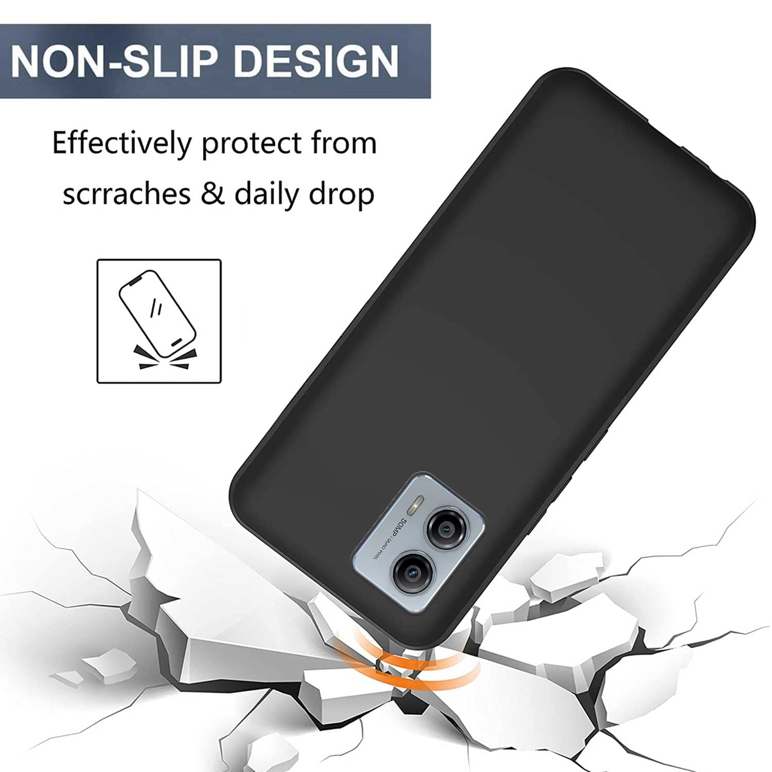 Custodia Flip Cover Nera Semplice E Alla Moda Per Motorola Moto G53 5G - Foto 11