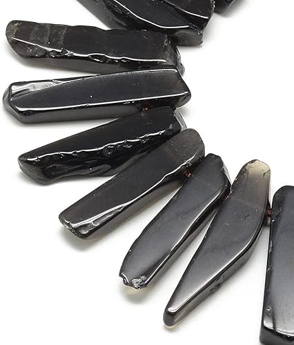 Beadthoven - 40 unidades de piedras preciosas de cuarzo ahumado natural curativo con piedras preciosas irregulares de piedra de péndulo liso