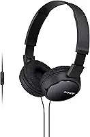 Sony Fones de ouvido intra-auriculares com fio série ZX com microfone, preto MDR-ZX110AP
