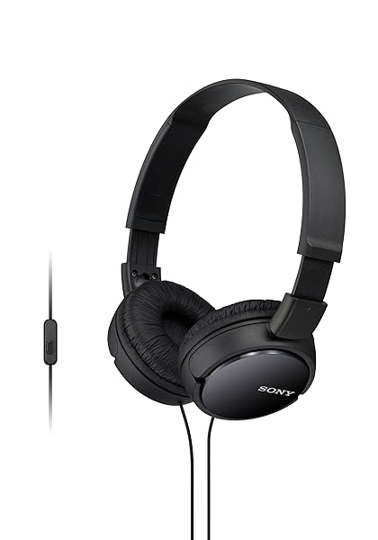 Sony ZX Series Wired On-Ear Headphones with Mic, Black MDR-ZX110AP