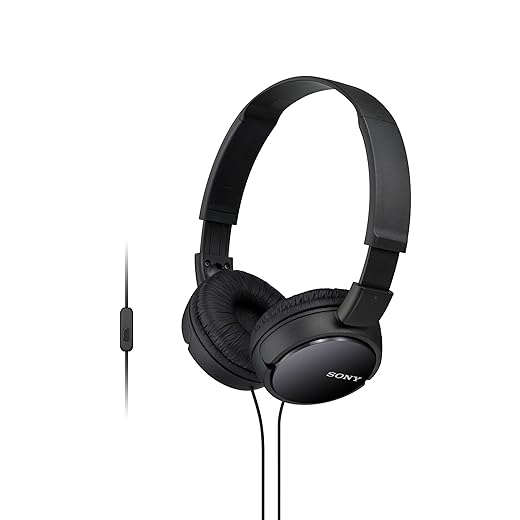 Sony MDRZX110AP ZX Series Extra Bass Smartphone Headset with Mic (Black)