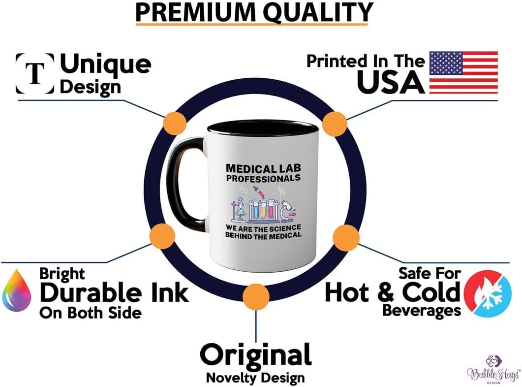 Med Laboratory Professionals 2Tone Mug 11oz Black -Med Laboratory Professionals B - Doctor Pharmacist Nurse Pediatrician Lab Scientist Lab Assistant Biologist Microbiology