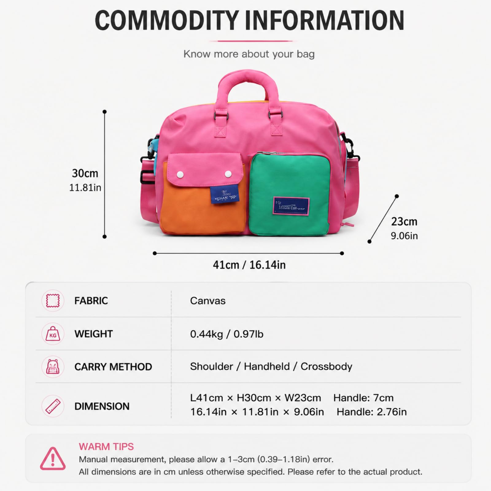 XXDML Sac de Voyage Couleur opamine avec Compartiment à Chaussures, Sac polochon Ultra léger en Nylon pour Hommes et Femmes, Sac Week-End avec Sangle pour Trolley pour Escapade en Avion.
