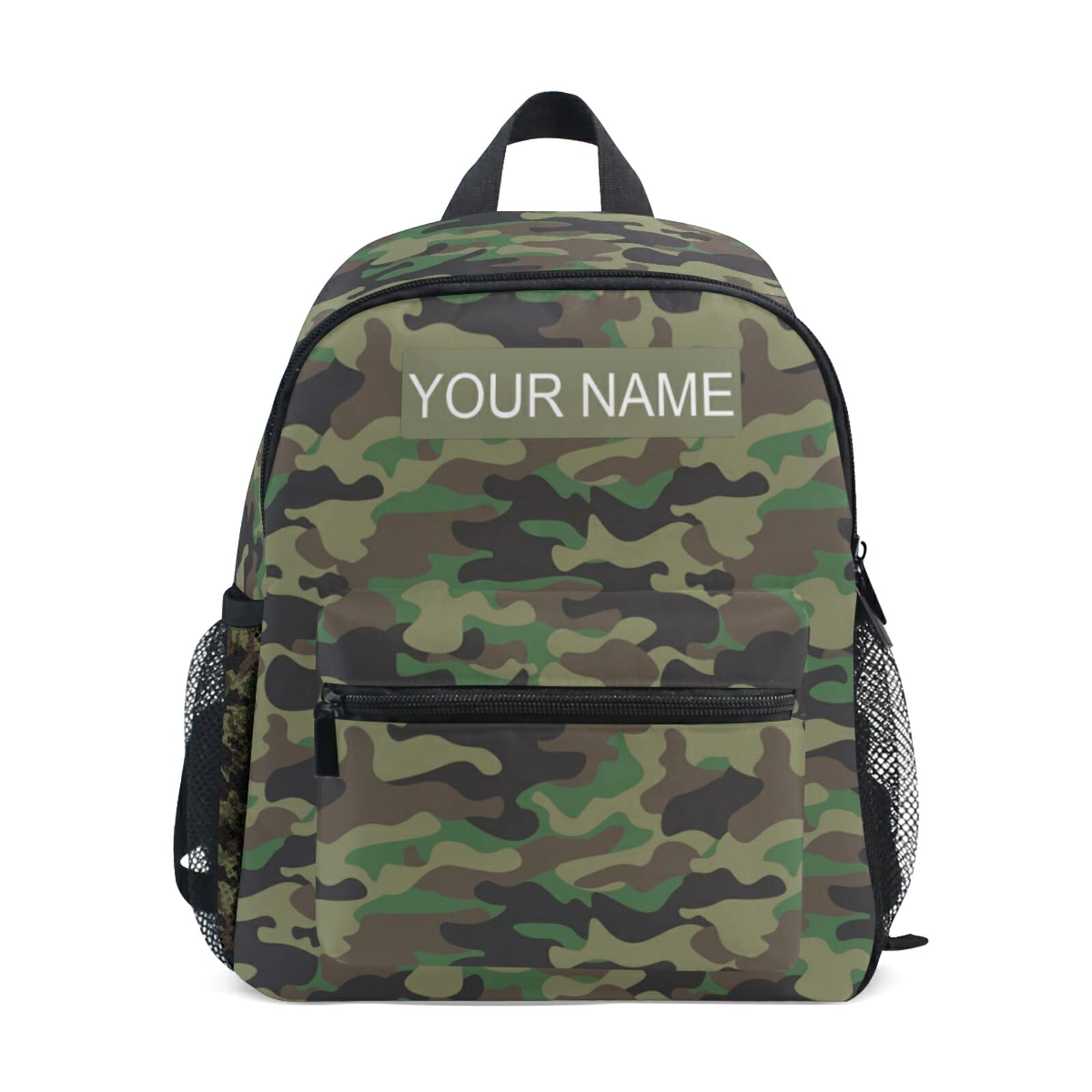 AUUXVA Custom Toddler Backpack with Name/Text Personalized Camo Backpack, Military Camouflage School Bag, Kindergarten Preschool Backpack for Boy