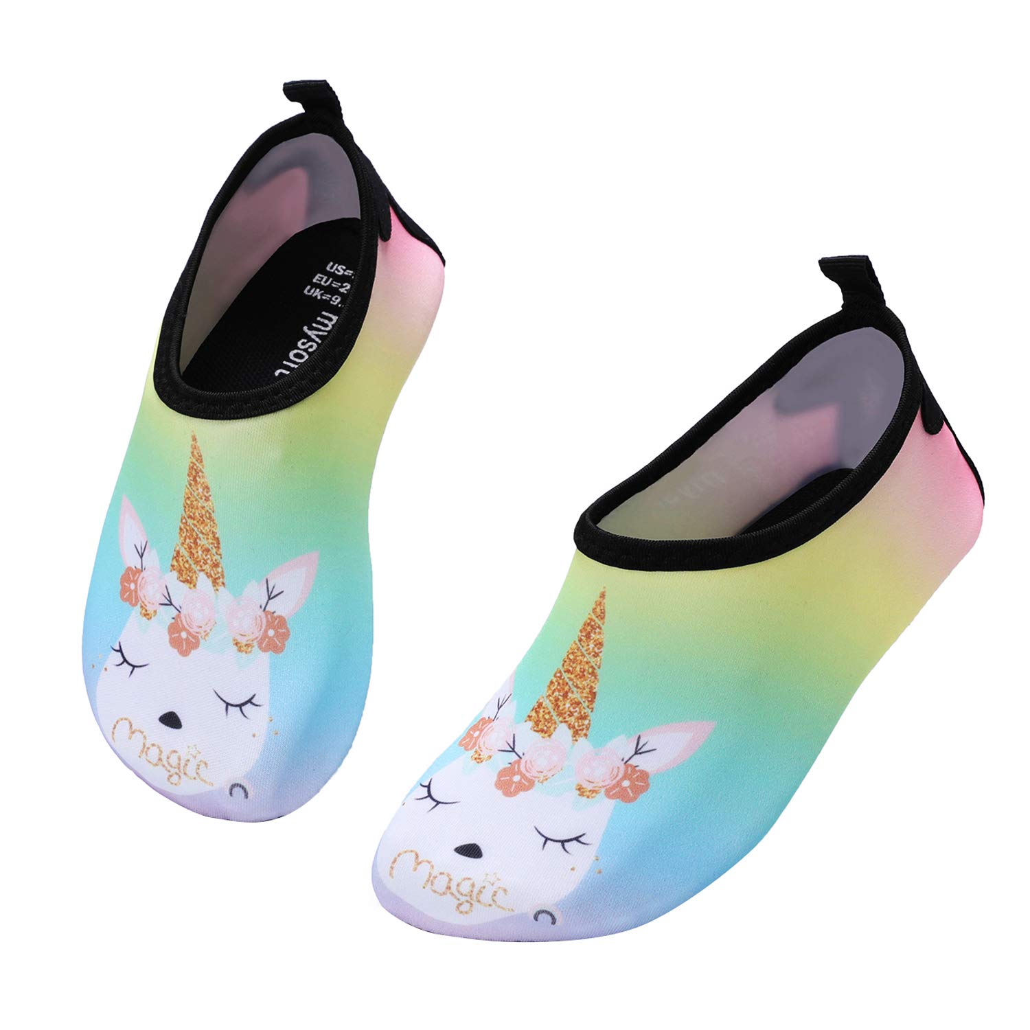 mysoftKids Water Shoes Quick Dry Non-Slip Toddler Water Skin Barefoot Sports Swimming Beach Pool Shoes for Boys & Girls