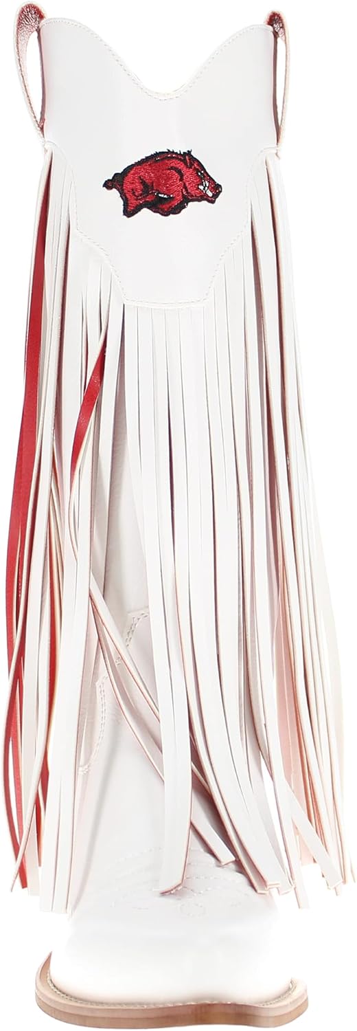 Vaccari Women's Kacey Premium PU Leather NCAA Athletics Fringe Cowboy Boots