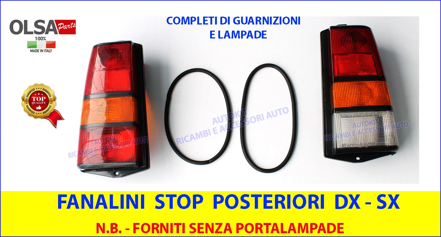 Generico FANALINI Stop posteriori Specifici Completi di Guarnizioni e Lampade COMPATIBILI con Panda modello 141 prodotte dal 1986 al 2003 fanali destro e sinistro SENZA PORTALAMPADE - 3552864-3552865