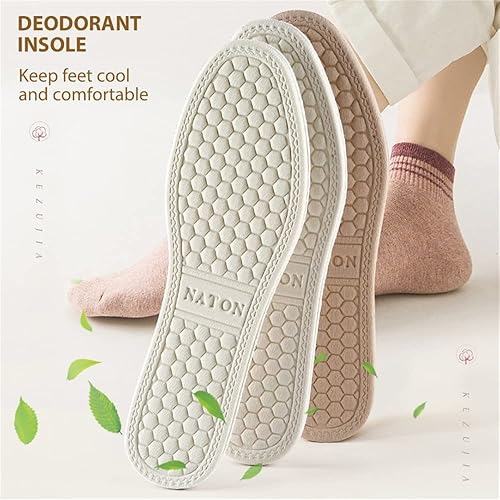 Miniatura 6 de 6 pares de plantillas transpirables, plantilla de repuesto fina y suave, cómodas plantillas de espuma de algodón de doble capa, inserción de zapatos
