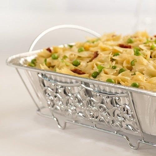 Miniatura 4 de 4 paquetes de soporte de bandeja de alambre adornado de aluminio elegante de tamaño medio