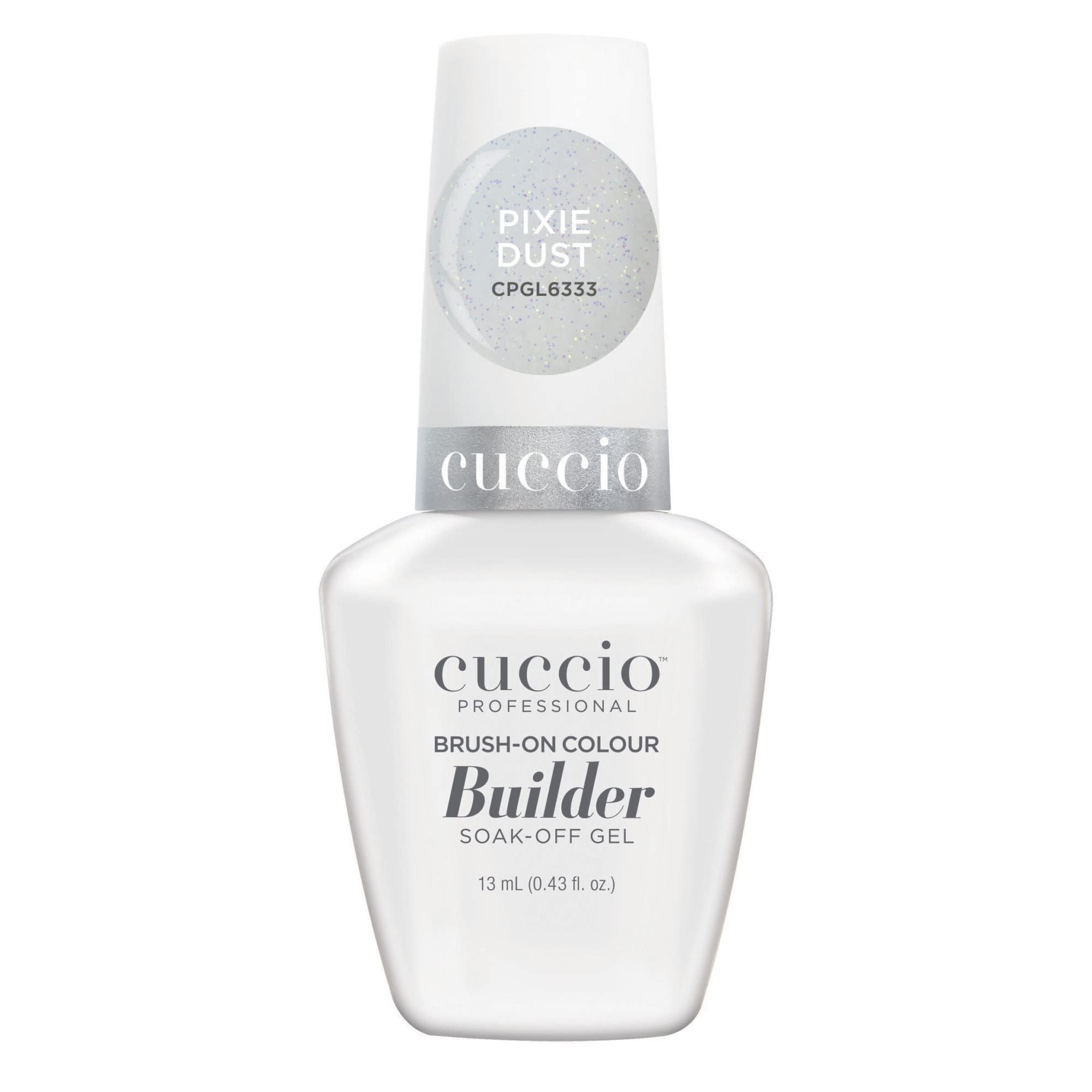 CuccioPro Brush-On Colour Builder Soak Off Gel - LED and UV Self-Leveling Lightweight Formula - Camouflages Re-Growth and Corrects Uneven Nail Beds - Base Coat - Pixie Dust - 0.43 oz