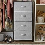 Amazon Basics Fabric 4-Drawer Storage Organizer Unit for Closet, Black