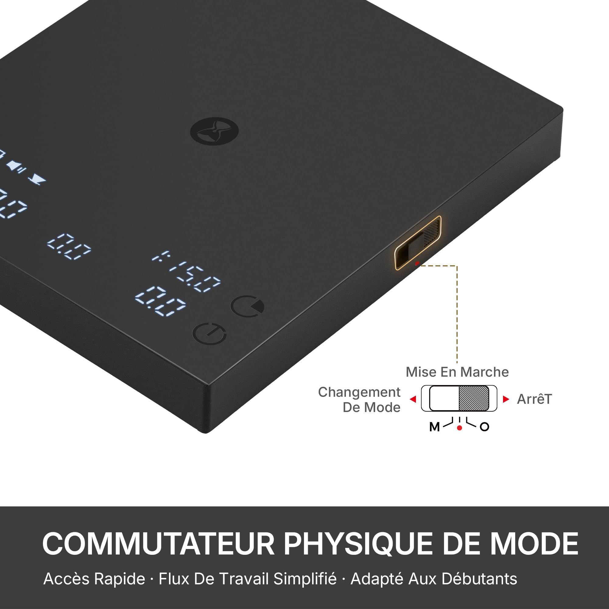TIMEMORE Black Mirror Basic 3 Balance à café Pour-Over & Espresso, Minuterie, Haute précision 0,1g jusqu'à 2kg, 3 modes & fonction débit et ratio café/eau, Batterie 1600mAh, USB-C, Noir