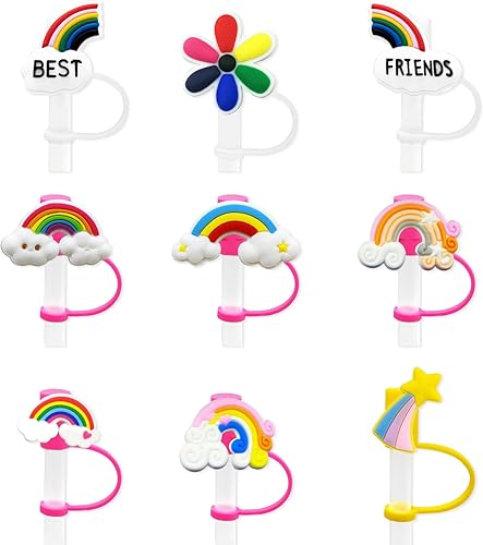 Miniatura 2 de Tapas de popote de silicona para vasos con asa, protector de tapones a prueba de polvo, reutilizables y portátiles, tapas para popotes (tapa de