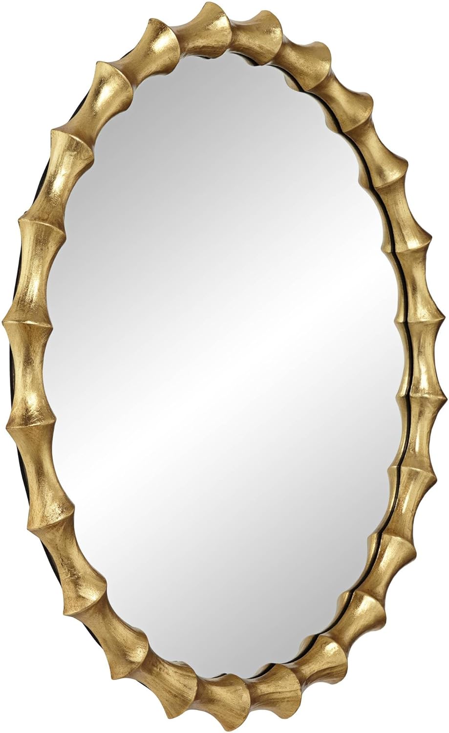 Uttermost Ilium 34" x 34" Gold Scalloped Bone Round Wall Mirror