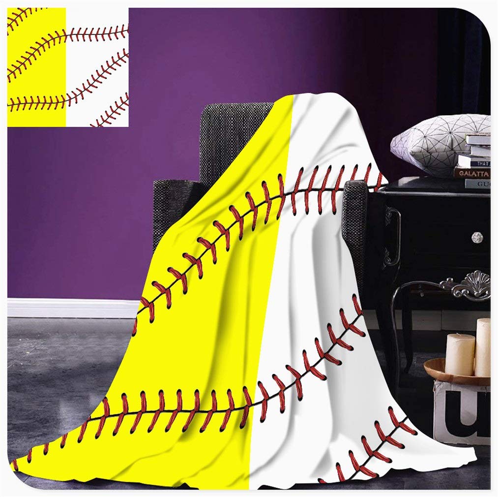 WANIAN Flannel Fleece Throw Blanket, Super Soft Warm Microfiber Flannel Blankets, Baseball and Softball Compatible Print Blankets, for Bed, Sofa, Car