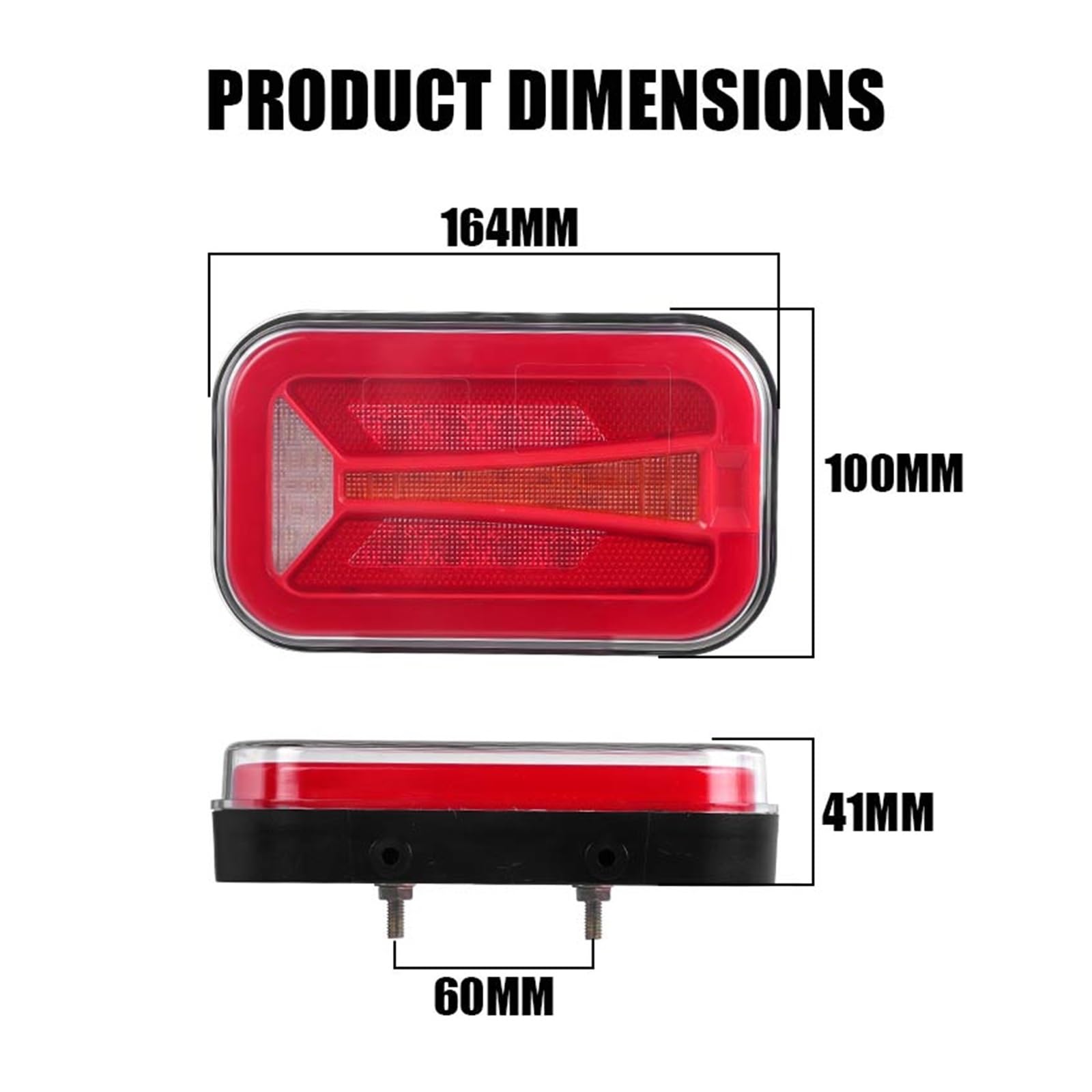 Piloto Trasero Para Camión Remolque Furgoneta 12V 24V Rojo Blanco Combinación Luces Traseras LED Lámpara Señal Giro 6,5 Pulgadas Parada Freno