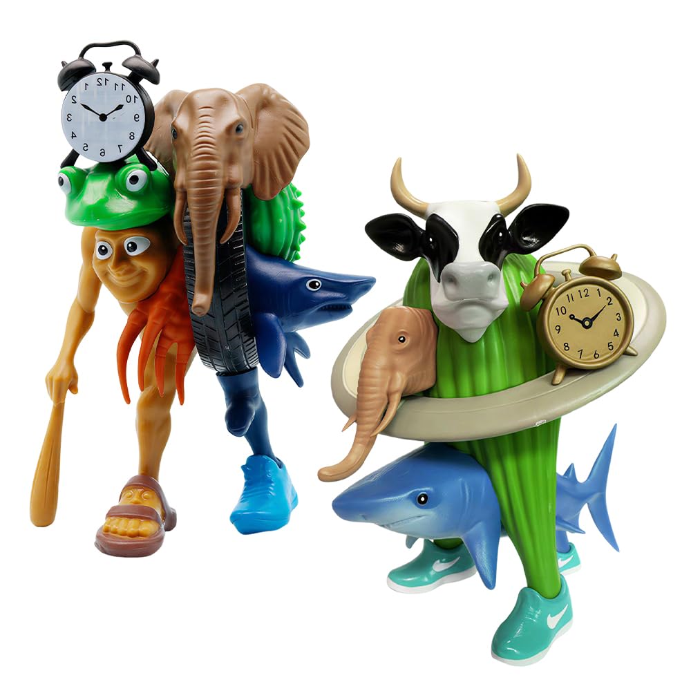 WDKXCN Italian Brainrot Toys, 2PCS Unique Shan Hai Jing Fusion Collectible Figure Toys, 17CM Detachable Surrealist Design Action Figures Set, Intricate Details Collectible Hybrid Creature Toys