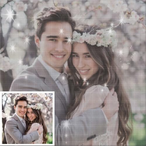 Diamant painting 5D peinture personnalisé photo 70x70cm, kit complet d'art mural haut de gamme