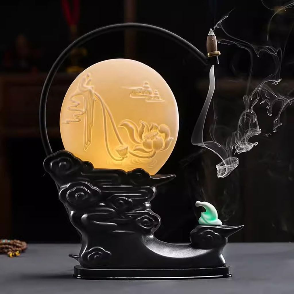 Quemador de Incienso Chino de cerámica Zen, Adornos de reflujo, decoración del hogar, iluminación, incensario de Mesa for vestíbulo de Entrada