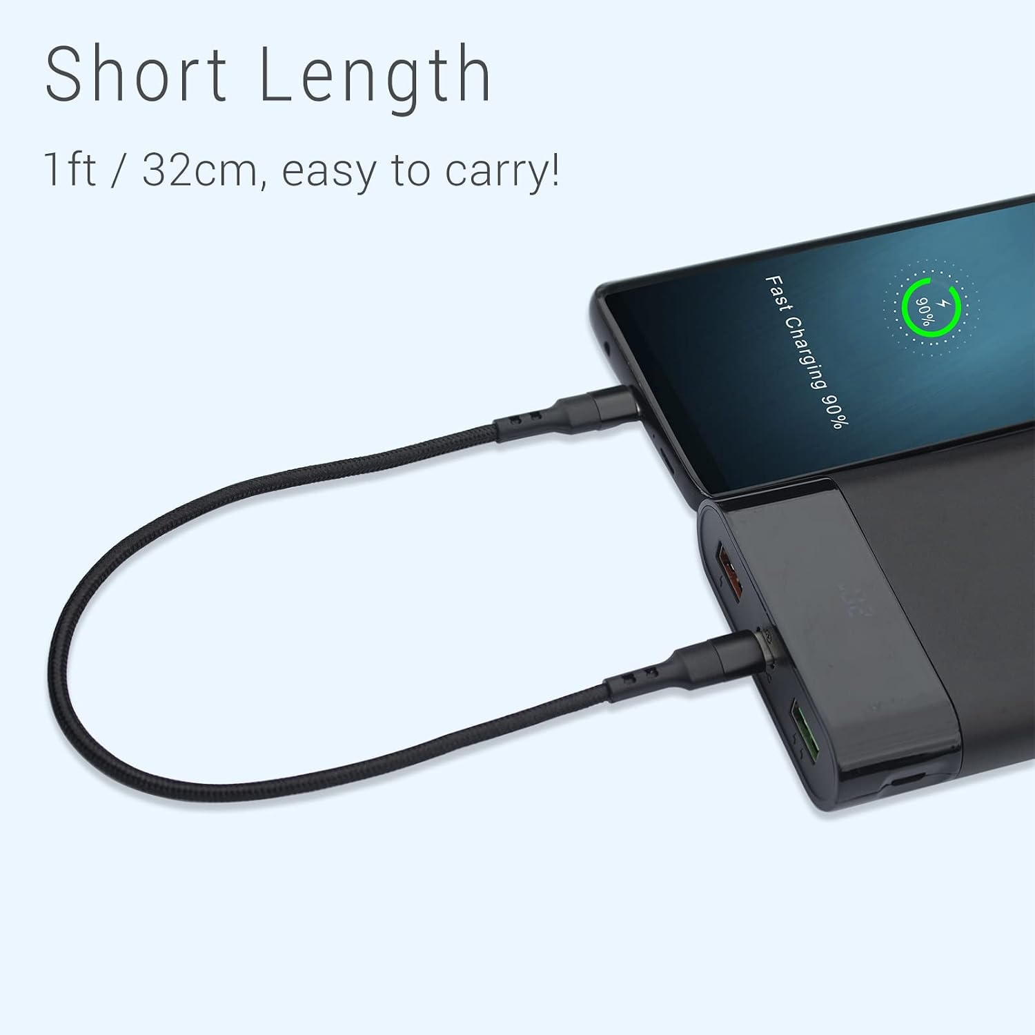 USB C to USB C Cable 1FT, 3-Pack 12 inch 20V 3A Type C PD Fast Charging Cord Compatible with Samsung Galaxy S20/S9 Ultra Note 20, Pixel 4/3 XL, MacBook Air iPad Pro 2020