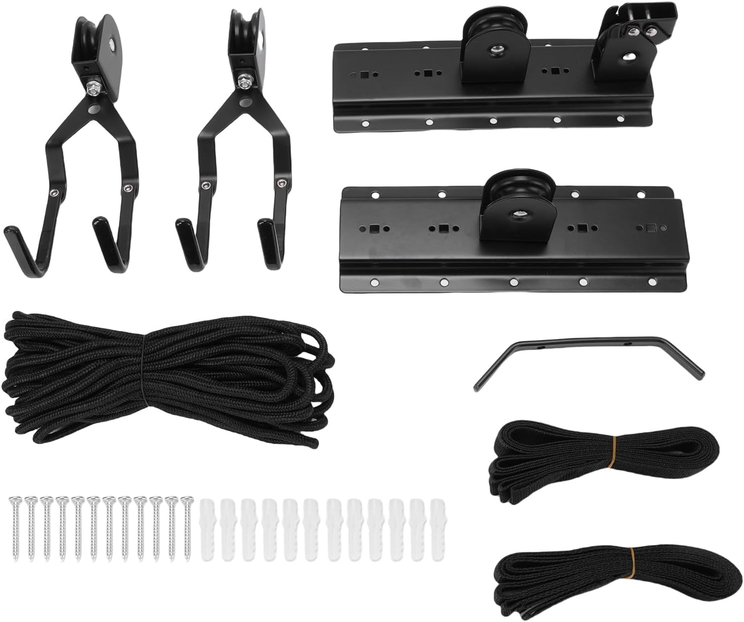 Garage Pulley Lift System Heavy Duty 150lb Capacity Ceiling Pulley System Hoist Storage System for Garage Organization with Sturdy Nylon Ropes for Indoor Ceilings Up to 12 Ft