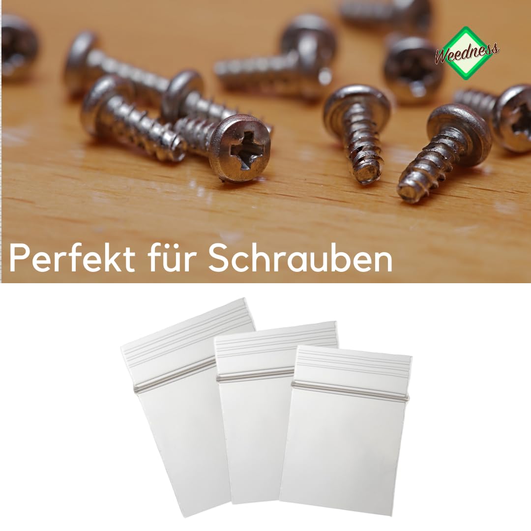Weedness Druckverschluss-Beutel 40 x 60 cm 100 Stück EXTRA DICK Wiederverschließbare Baggys - Zipper Plastik Tütchen Tüten Klein Baggies Zip Poly Bag